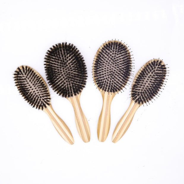 Wild Boar Bristle Hair Brush Cleaning Brush Airbag Straight Hair