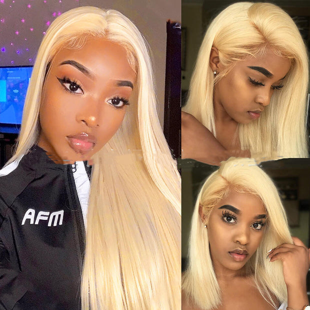 Real Wig 613 Straight Frontal Lace 13X4 Head Cover Lace Frontal Wig