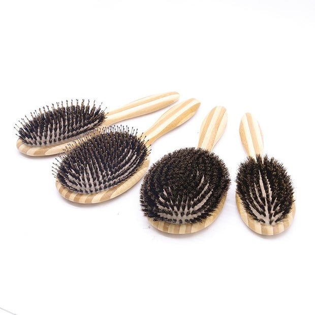 Wild Boar Bristle Hair Brush Cleaning Brush Airbag Straight Hair